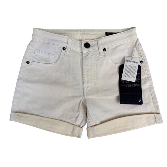 True Religion Pants - True Religion Womens Pale Yellow Denim Shorts NWT Size 24 Made In Italy